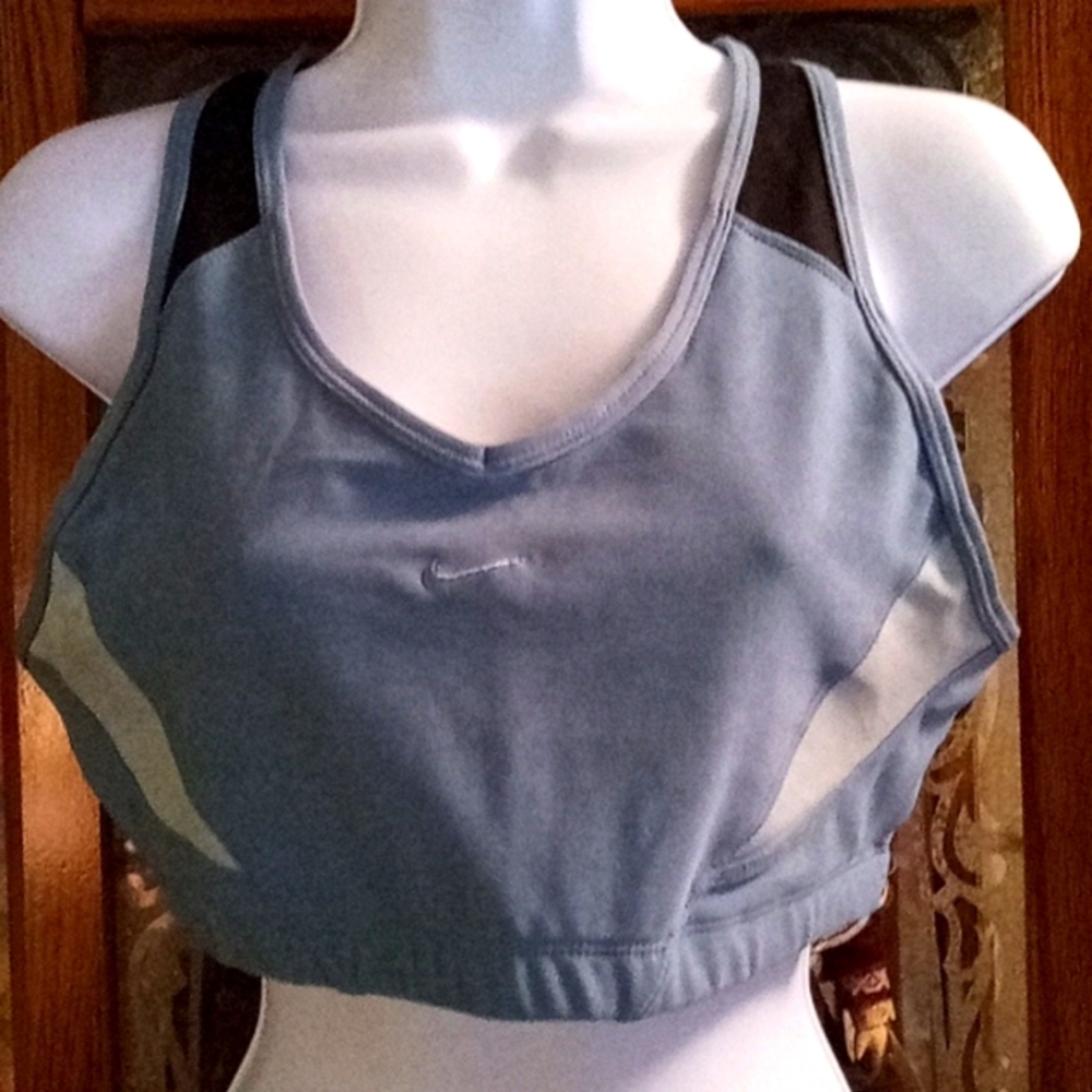 NWOT,NIKE,Dri Fit,Blue on Blue & Black,Short Style, Sports Bra/ Cute Back Cutout